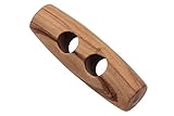 5 Stück Holzknöpfe aus echtem Oliven Holz Knebel Toggle oval Holz Knöpfe Naturknöpfe (30mm)