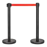 Absperrständer Personenleitsystem 3 Meter, Absperrpfosten, 2 Stück Absperrpfosten Abgrenzungspfosten, Ausziehbare Barriere