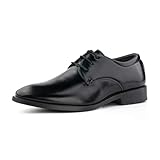 Hitmars Anzugschuhe Herren Lederschuhe Schnürhalbschuhe Hochzeitsschuhe Business Oxford Derby Schuhe Brogues Klassischer Schnürschuh Schwarz 44 EU