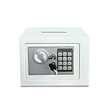 Schlüsseltresor, Münzsafe Klein Ganzstahl Passwort Home Office Mini Safe mit optionalen Farben(White)