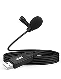 MillSO Mini USB PC Mikrofon USB Lavalier Omnidirektionales Kondensator Mikrofon mit 2M Kabel für PC, Laptop, PS5, Podcast, Interviews, Skype, Netzwerksingen und Aufzeichnung