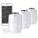 Eurotronic 700200 Comet Wifi 2021 Heizkörperthermostat (Heizen per WLAN, mit Alexa kompatibel, Heizkosten sparen, Raumtemperatur von unterwegs regulieren, Smart Home Zubehör 3er Bundle)