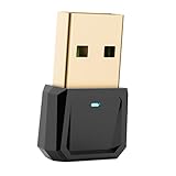 HOLIDYOYO USB Wireless Audio Adapter PC Laptop Kabelloser Audio Transmitter Kompatibel mit Lautsprechern Kopfhörern und Druckern LED Anzeige Schnelle Verbindung Schwarzes Design