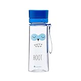Aladdin My First Aveo Owl Trinkflasche Kinder Auslaufsicher 0.35L Blau - Weite Öffnung für leichte Befüllung - BPA-Frei - Trinkflasche Kindergarten - Geruchs- und Fleckenfest - Spülmaschinenfest