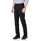 Amazon Essentials Herren Schmal geschnittene Kleiderhose mit Flacher Vorderseite, Schwarz, 36W / 34L