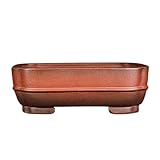 SOBOLON Blumentopf, Blumentöpfe, lila Ton, Bonsai, Übertopf, handgefertigt, rechteckig, 13 cm, moderner einfacher Blumentopf