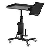POARMEEY Tattoo Tray Cart on Wheels with Extension Drehbar Tattoo Table Station Versatile Rolling Tool Tray for Artist Studio and Beauty Salon
