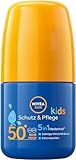 NIVEA SUN Kids Schutz & Pflege Sonnen-Roller LSF 50+ (50 ml), Sonnencreme Roll-on mit LSF 50+, extra wasserfeste Sonnenmilch für Kinder als praktischer Roller