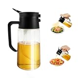 2 in 1 Neue Ölsprüher, Öl Sprühflasche 500ml, Oil Sprayer, Ölspray Sprühöl zum Kochen, Öl Sprüher, Oelsprayflasche Küche, Öl Sprayflasche Öl Sprüher zum Kochen, Salat,Grillen,Backen, Heißluftfritteuse