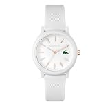 Lacoste Analog Quarzuhr für Damen Kollektion LACOSTE.12.12 mit Weisses Silikonarmband - 2001211