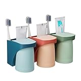 Alleshelfer 3 Stück Zahnbürstenbecherhalter Kein Bohren erforderlich Wandzahnbürstenbecher-Set Zahnbürstenhalter Kein Bohren erforderlich Zahnbürstenbecherhalter Kein Bohren erforderlich