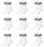 ORPAPA Socken Kinder Sportsocken Tennissocken Kinder Jungen Mädchen Elastische Baumwolle Kindersocken 9 Paar Weiß