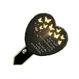 yanwuwa Herz-Gedenktafeln, Pfahl, Trauer, Grabmarkierungen, Acryl, Grabschmuck, Dekoration für Friedhof, Außenbereich, Hof, Garten