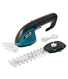 KIESBOHR 2-in-1 Akku Gartenschere 7.2V für Rasen & Hecke, CSL201 kleine Grasschere und Heckenschere mit Integrierter 2000mAh Akku, 10cm Grasmesser, 17cm Strauchtrimmer and Typ C Kabel
