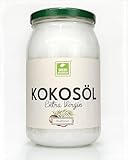 Kokosöl Nativ und Kaltgepresst 900ml von der Grünen Essenz Kokosnuss duftendes Öl im Bügelglas zum Kochen Backen zur Körperpflege 100% natürlich unraffiniert Kokosnussöl ohne Zusatzstoffe Extra Virgin