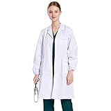 CATOR 1 Stück Labormantel Chemie Laborkittel Arztkittel Weiß Herren Damen Arbeitsmantel Langarm Baumwolle Arbeitskleidung Kittel Mantel arzt kostüm herren arzt kostüm Weiß