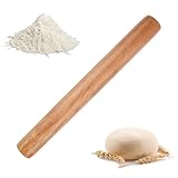 Buchenholz Nudelholz, Teigroller Holz, Teigrolle zum Backen, Rolling Pin für Nudelteig, Kekse, Pizza, Kuchen, Fondant, (30 x 3 cm)