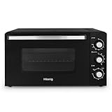 H.Koenig Mini Kompaktbackofen FO42, Kapazität 42L, Temperatur bis 230°C, 5 Garmethoden, Timer bis 90 Min., Heissluft/Braten, mit Zange, Krümelschub und Drehspiess, 2000W