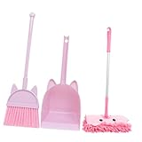 VICASKY Reinigungsset Teilig mit Besen Mop und Kehrschaufel aus Kindersicherem Material Praktische Hausarbeit für Kleinkinder Fördert Spielerisch Eltern Junge Mädchen Beziehung und