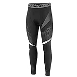 AMZSPORT Herren Kompressionshose Schnelltrocknende Laufhose Sporthose Trainingshose - Schwarz L