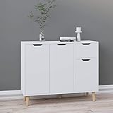 HETFTJN Sideboard, Küchenschrank Flurschrank Vorratsschrank Buffetschrank Geeignet für Flur Entrance Wohnzimmer Schlafzimmer Weiß 90x30x72 cm Holzwerkstoff