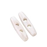 WANYI 20 Stück Knöpfe Knebelknöpfe aus Acryl Hornknöpfe 39mm+31mm Große Knebelknöpfe Doppelloch Oval Mantellknöpfe Olivenförmige Knöpfe für Strickjacke, Mantel, Jacke Nähen, DIY Handwerk(Weiß 02)