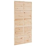 vidaXL Scheunentür, Holzschiebetür Platzsparend, Zimmertür Scheunentor-Look, Schiebetür Holztür Innentür, 100x208cm Massivholz Kiefer