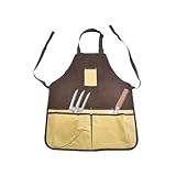 LaresDay Gärtnerschürze mit Tasche，Robuste Gartenschürze，Wasserdicht & Verstellbar mit Werkzeug-Taschen，Unisex Gartenarbeitsschürze für Damen/Herren，ein Muss für Gärtner