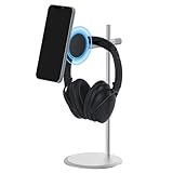 GEEKRIA 2-in-1-Kopfhörerständer mit magnetischer Telefonhalterung, Schreibtisch-Headset-Halterung aus Aluminium, kompatibel mit Sennheiser, Bose, Beats, Razer, HyperX, Sony, Gaming-Headset-Ständer