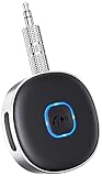 Mohard AUX Bluetooth Adapter Auto, Drahtloser KFZ Bluetooth 5.3 Empfänger für Heim-Stereo/Kabelgebundene Kopfhörer, Bleutooth Adapter AUX 3,5mm, Auto Equalizer, Dual Verbindung, 16 Stunden Spielzeit