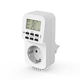 conecto Digitale Thermostat Steckdose, mit internem Fühler sowie Zeitsteuerung, für Terrarium, Gewächshaus, Räucherofen, Heizung, Temperaturregler, Kühlung und Frostwächter, 3600 Watt, weiß