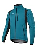 BERGRISAR Herren Winter Fahrradjacke Fleece Winddicht Wasserdicht Atmungsaktiv Radsport-jacken mit 6 Taschen Blau Groß