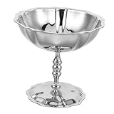 POPETPOP Kreative Eisschale Dessertschalen Aus Metall Eisbecher Mit Fuß Schüssel Auf Fuß Eisbecher Aus Metall Eiscreme -tasse Mit Hohem Fuß Wüstenbecher Rostfreier Stahl Silver