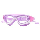 Schwimmbrille für Kleinkinder, Schwimmbrille für Kinder, Anti-Beschlag-Wasserbrille, breite Sicht, Silikonbrille mit verstellbarem Riemen für 8-12