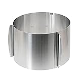wenco verstellbarer Tortenring mit Skala, 15cm Höhe, verstellbarer Kuchenring mit 16-30cm Durchmesser, hitzebeständiger Backrahmen rund, Backzubehör aus Edelstahl
