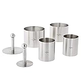 Küchenprofi Dessert- und Speisenringe 6-teilig , Ø 7,5 cm, Ø 5 cm , Anrichteringe , Speiseringe Set , Anrichten von Speisen , Dessert Ringe , Törtchen Formen , Dessert Formen