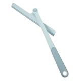 RUNROTOO Drehbarer Fensterabzieher mit Gummilippe Hochwertiger Glaswischer für Streifenfreie Reinigung von Duschglas und Fenstern Praktischer Wasserschieber mit Aufhängeöse Langlebiges