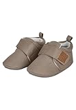 Sterntaler Krabbelschuhe uni - Baby Schuhe aus Canvas mit Klettverschluss - Baby und Kleinkind Hausschuh - aufgenähte Sternen Sohle rutschfest - Unisex Sneaker mit Jersey Futter, graubeige, Größe 22