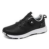 ZHENSI Golfschuhe Damen, wasserdichte Golf-Sneaker Ohne Spikes Herren Bequeme Outdoor-Wanderschuhe,Schwarz,38 EU