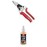 FELCO 7 Rollgriff-Gartenschere mit Arbeitshandschuhen FELCO 981 – Set für längere Garteneinsätze, ergonomisch, komfortabel und sicher