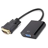 BONKZEBU DVI 24+1 auf VGA-Adapter, Zuverlässige Stabile Übertragung, Plug-and-Play für Verschiedene Computer, ABS, Schwarz