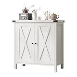Niwugady Sideboard, Küchenschrank, Buffet-Schrank mit 2 Türen & Arbeitsplatte & Verstellbare Ablagen, 76 x 40 x 80cm, Küchenschrank für Küche, Esszimmer, Wohnzimmer, Weiß