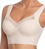 Hatme Haltungskorrektur BH, Comfy Wmbra Haltungskorrektur BH, Wmbra BH Original Übergröße Ohne Bügel BH (DE/NL/SE/PL, Alphanumerisch, XXL, Regular, Regular, Beige)