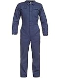 BWOLF ANAX Arbeitsoverall Herren Overall Herren Arbeitskleidung 100% Baumwolle Arbeitsoveralls mit 5 Taschen (Blau, XL)