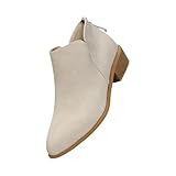 Generisch Damen Stiefeletten Mit Blockabsatz Ankle Boots Kurz Stiefel - Spitze Zehe Elegant Cowboystiefel Westernstiefel Mit ReißVerschluss KnöChelstiefel Damenstiefel Halbstiefel