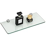SAYAYO Glasregal Badezimmer, Badregal Duschablage Glasablage mit 6MM Dicke Rechteck Regal Glas Badregal 30cm für Badezimmer, Schlafzimmer, Küche, Büro, EGBL1010R-M6-300-C-FBA