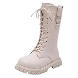 Schneestiefel Kinder Modische Mädchen-Stiefel Kinderschuhe sind Bequeme weiche Flache Stiefel, modische prinzessinnenstiefel Schnüren flache Winterstiefel für Kinder