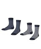 ESPRIT Unisex Kinder Socken Fine Line 2-Pack K SO Baumwolle gemustert 2 Paar, Mehrfarbig (Sortiment 0040), 31-34