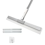 NEXROLA Wasserschieber Bodenabzieher Silikon, Abzieher Boden mit Einstellbar Stiel 4-teiligem Griff 130cm, Duschabzieher Langer Stiel Edelstahl Für Wasser- und Haarentfernung auf Fliesen