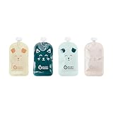 Babymoov ISY Pouches wiederverwendbare Quetschbeutel 150ml - 20er Set, Quetschies zum Selbstbefüllen, aus recyceltem Kunststoff
